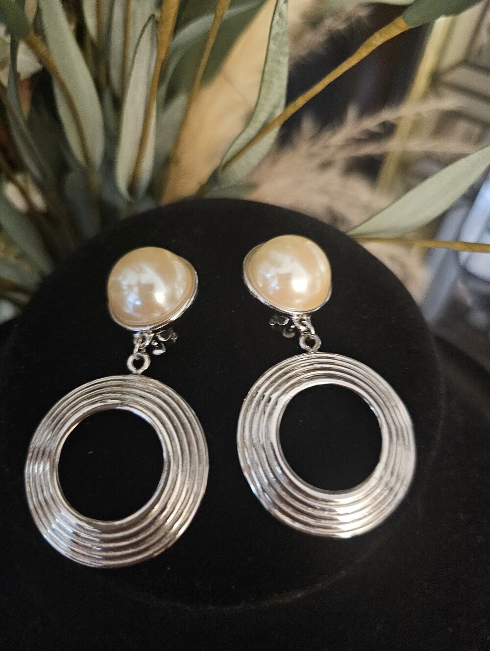 Givenchy Vintage Faux Pearl Dangling Earrings